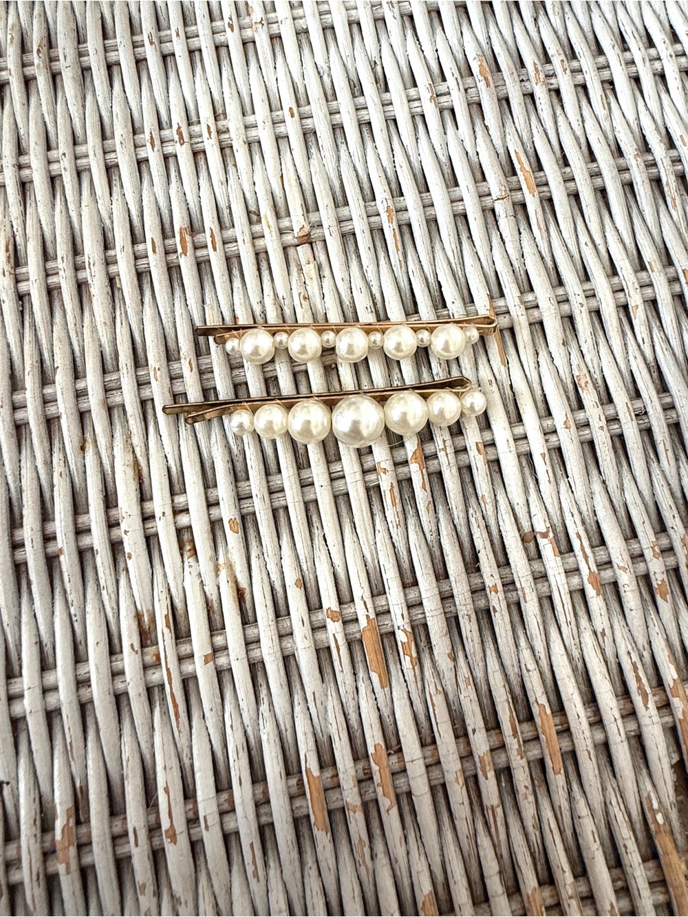 Large Pearl-Embellished Gold Hair Pins - Set of 2
